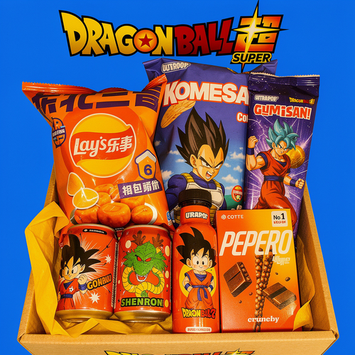 Dragon Ball energy box XL- Caja Dragon ball con snacks,  bebidas y dulces japoneses